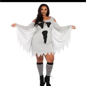 Leg Avenue White Ghost Dress with Black Acccents
